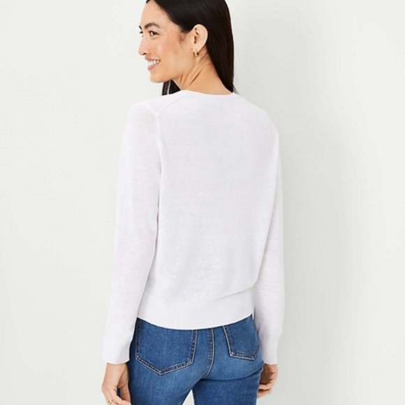 NWT - Ann Taylor Linen Blend Ann Cardigan - Picture 2 of 5